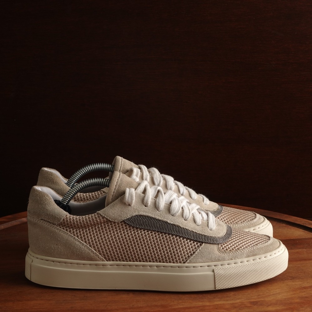 Brunello Cucinelli Sneakers WMS SZ EU 37 US 7 Beige Suede Modern Lifestyle Shoes